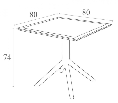 Стол пластиковый Sky Table 80 белый Стол пластиковый Sky Table 80 белый