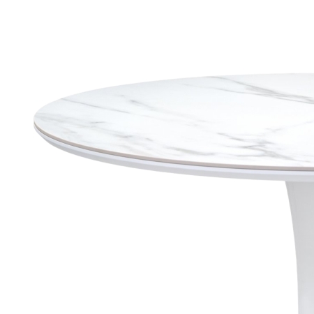 Керамический стол Тулип 90х74 белый мрамор, белый