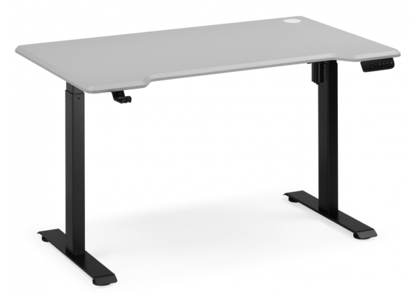Компьютерный стол Маркос 140х80 светло-серый, черный