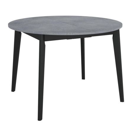 Стол Oslo круглый раскладной 110-140x110x76см, бетон Портленд, черный