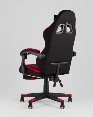 Кресло спортивное Prophet TopChairs с оттоманкой ткань черно-красный