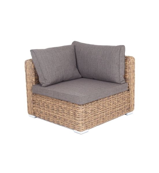 Модуль диванный "Лунго" угловой с подушками, цвет соломенный (гиацинт)