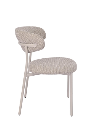 Стул обеденный Ayla бежево-зеленый кремовые ножки