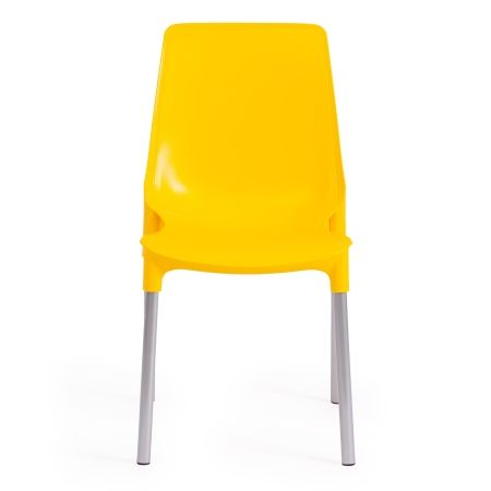 Стул GENIUS (mod 75) металл и пластик, 46x56x84cм, желтый, ножки хром Стул GENIUS (mod 75) металл и пластик, 46x56x84cм, желтый, ножки хром