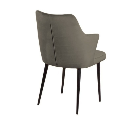 Стул с подлокотниками Hunt, бархат, черный конус