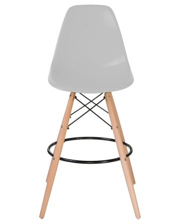 Стул барный DSW BAR ножки светлый бук сиденья светло-серый GR-01