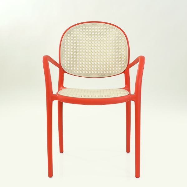 Кресло N-70 цвет коралловый с белой сеткой