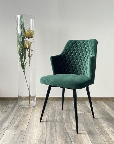 Стул HERMAN 360 градусов, зеленый #19 велюр, черный каркас Стул HERMAN 360 градусов, зеленый #19 велюр, черный каркас