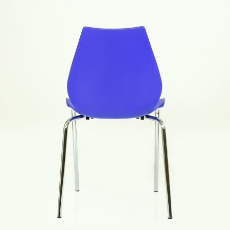 Стул N-234 Lili хром металл, стопируемый, синий
