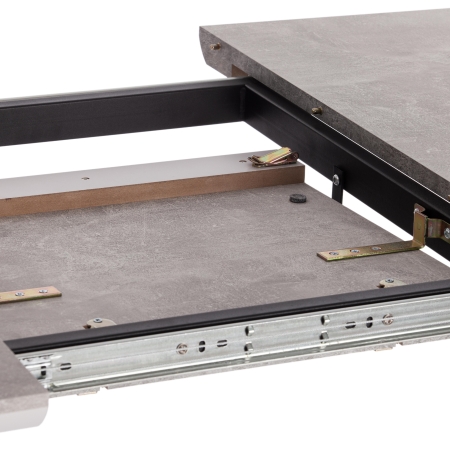 Стол обеденный NELSON МДФ, ЛДСП, металл, 128-170х80х75 см, бетон, черный