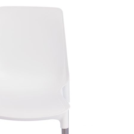 Стул GENIUS (mod 75) металл и пластик, 46x56x84cм, белый, ножки хром