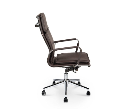 Кресло офисное Харман (коричневый) хром темно- коричневая экокожа