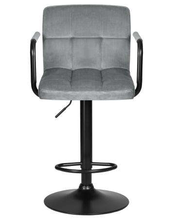 Стул барный KRUGER ARM черный, серый велюр MJ9-75
