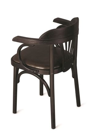 Деревянный стул Венский венге с мягким сиденьем из коричневой экокожи