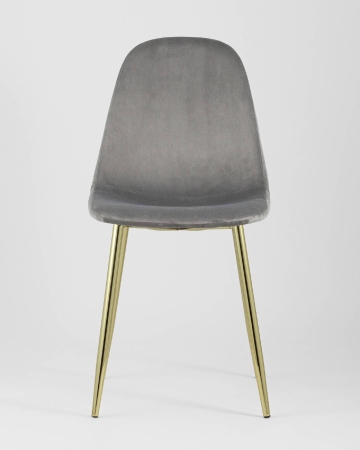 Стул Валенсия велюр серый золотые ножки