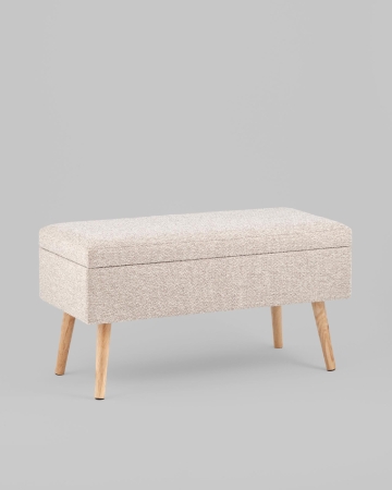 Банкетка Сторми с ящиком серо-бежевый