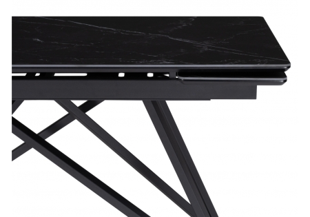Керамический стол Вилсон 140(200)х80 черный мрамор, черный