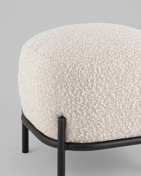 Пуф Стоун ткань букле молочный