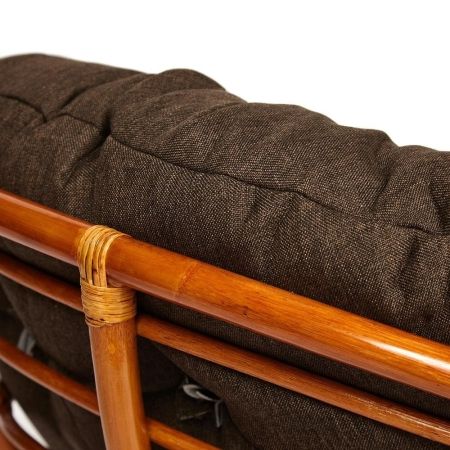 Кресло-качалка "PAPASAN" w 23 и 01 B с подушкой, коньяк, ткань коричневый, 3М7-147