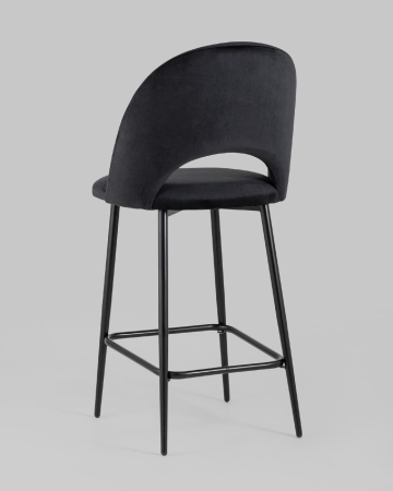 Стул полубарный Меган велюр черный Стул полубарный Меган велюр черный