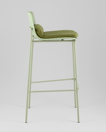 Стул барный Louran с подушкой зеленый