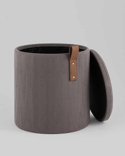 Пуф Руни S с ящиком вельвет темно-серый