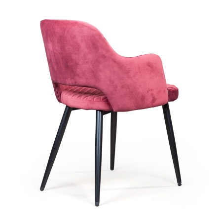 Стул с подлокотниками William бархат винно-красный