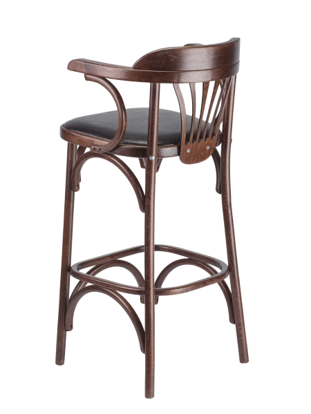 Стул полубарный 75см Венский с подлокотниками, экокожа, темный тон