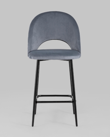 Стул полубарный Меган велюр серый 2 шт.