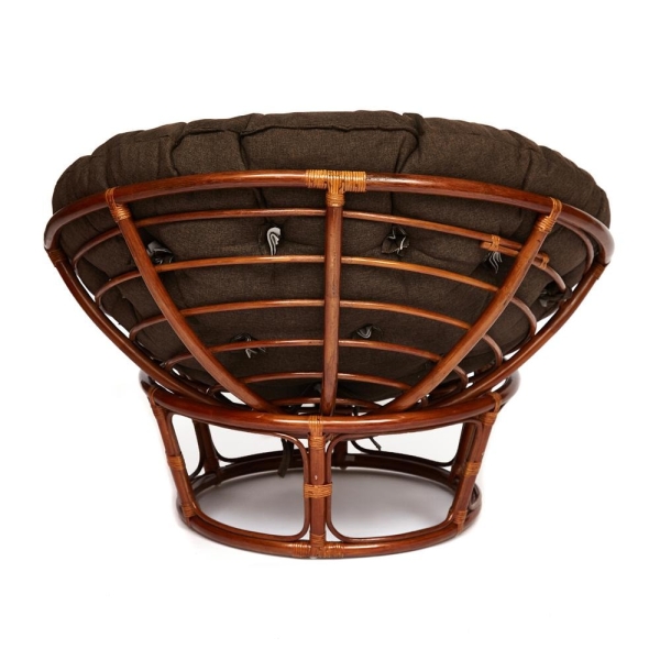 Кресло "PAPASAN" 23/01 W, с подушкой, орех, ткань коричневая 3М7-147