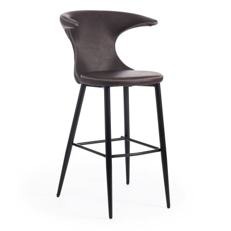 Стул барный FLAIR BAR (mod. 9018) экокожа, металл, 60х56х106 см, коричневый, черный