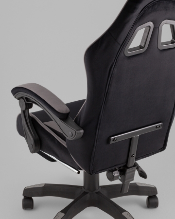 Кресло спортивное TopChairs MG-7019 велюр черно-серый фото в интернет-магазине Stoolmarket