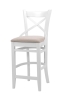Стул барный "Hugo" белая эмаль, бежевый