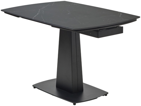 Стол BALDE 140 MATT BLACK MARBLE SOLID CERAMIC, BLACK