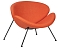 Кресло дизайнерское EMILY, оранжевая ткань AF, черное основания