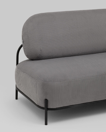 Диван Стоун велюр рельефный светло-серый