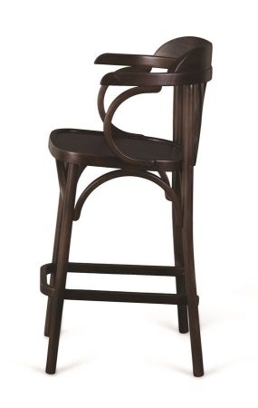 Полубарный деревянный стул Венский 650 темный тон с твердым сиденьем