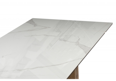 Керамический стол Бернардо 180x90 черный кварц, дуб монтана