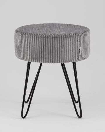 Пуф Спейси велюр рельефный светло-серый