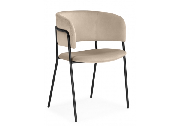 Стул на металлокаркасе Осло темно-бежевый (H-07), черный