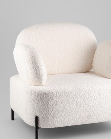 Кресло Кэнди ткань букле белый