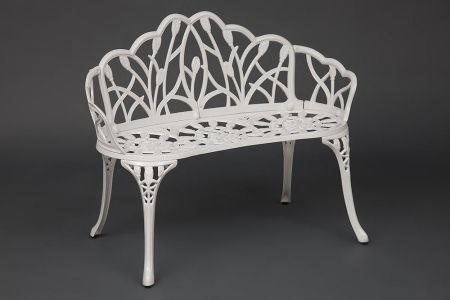 Скамья Secret De Maison Strauss (Штраус) алюминиевый сплав, 99хх56х76 см, сливочно-белый