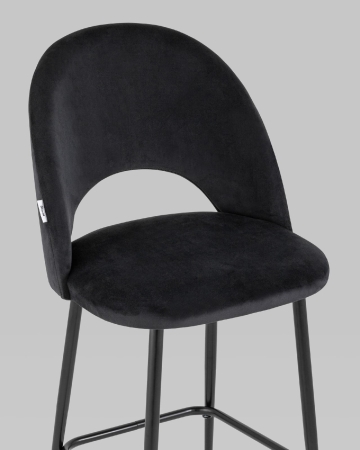 Стул полубарный Меган велюр черный Стул полубарный Меган велюр черный