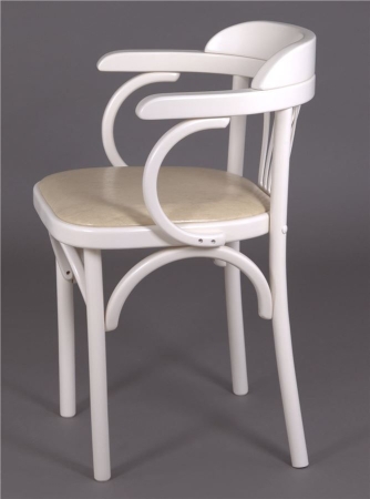 Деревянный стул Венский слоновая кость с мягким сиденьем из экокожи Деревянный стул Венский слоновая кость с мягким сиденьем из экокожи