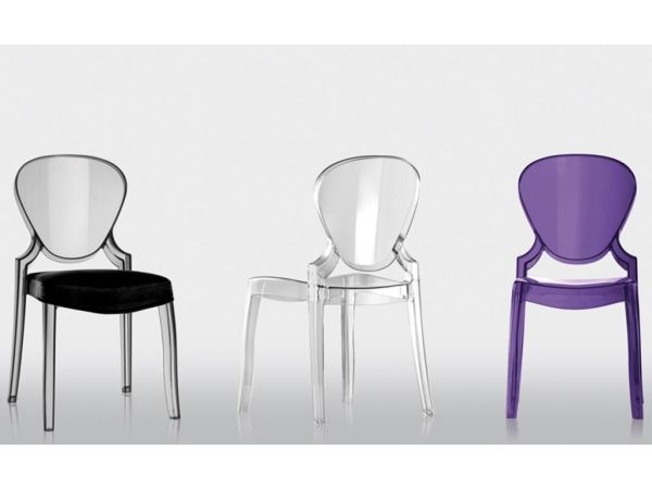 Стул прозрачный PEDRALI Queen фиолетовый