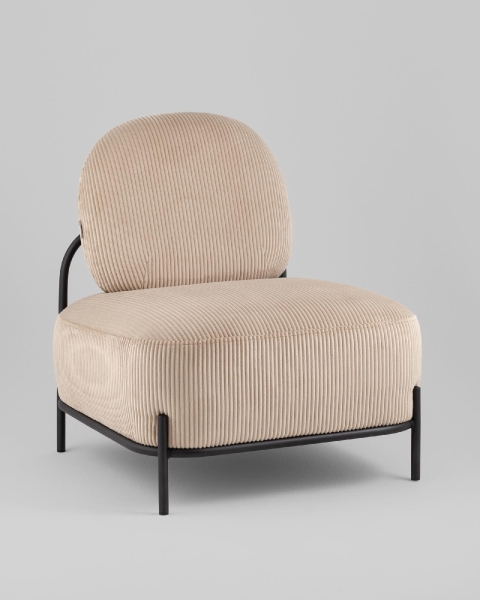 Кресло Стоун велюр рельефный бежевый