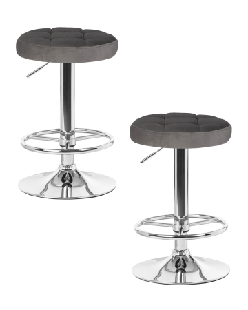 Набор 2 шт Табурет барный BRUNO, серый велюр (MJ9-75)