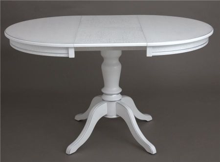 Стол "Эгина-2" белый, патина серебро, шпон дуб