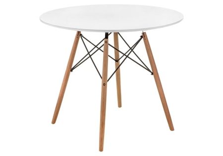 Стол деревянный Table 80 белый, светлое дерево