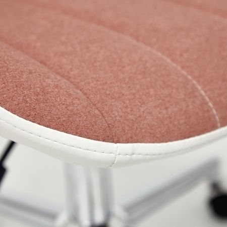 Кресло STYLE экошерсть и экокожа, розовый и белый, 36-01